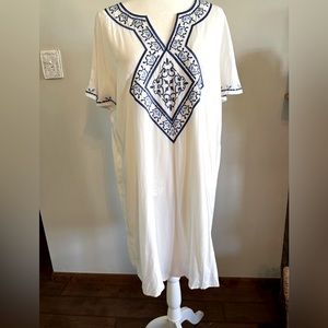 NWT THML size 1X white Janie embroidered dress